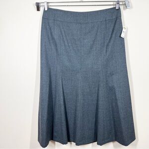 NWT Talbots Wool Grey Modest Midi Skirt 14